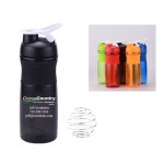 24 Oz. Premium Shaker Bottle with Stainless Steel Ball and Finger Loop with Logo