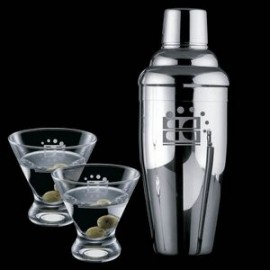 Connoisseur Shaker & 2 Brisbane Martini with Logo  Connoisseur Shaker & 2 Brisbane Martini with Logo