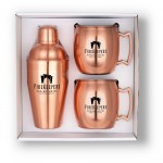 Cocktail Shaker & Mule Mug Gift Set (Copper) with Logo