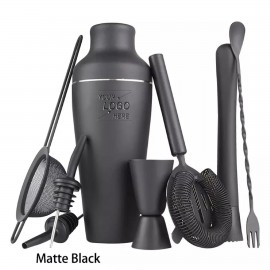 Personalized Complete Bartender Kit - 8-Piece Cocktail Shaker Set