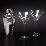 Custom Printed Martini Shaker Set w/ 2 Glasses