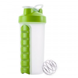 23 Oz. Pill Box Shake Protein Mixer Cup w/7 Compartments with Logo  23 Oz. Pill Box Shake Protein Mixer Cup w/7 Compartments with Logo
