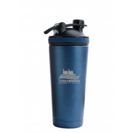Logo Branded 24 Oz. Shaker Bottle Double Wall Insulated Stainless Steel  Logo Branded 24 Oz. Shaker Bottle Double Wall Insulated Stainless Steel
