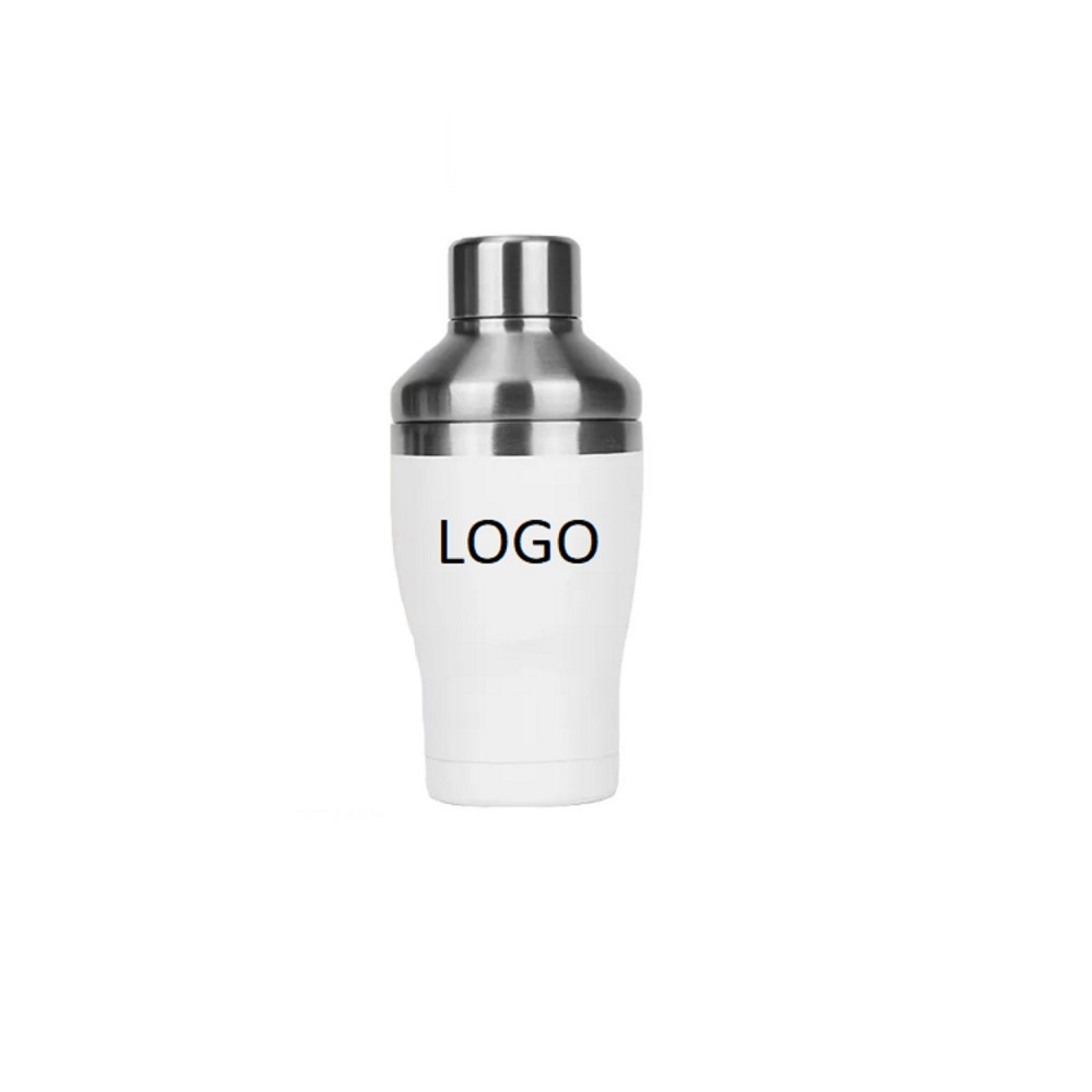 Logo Branded Double Wall Stainless Steel Cocktail Shaker, 14 oz.