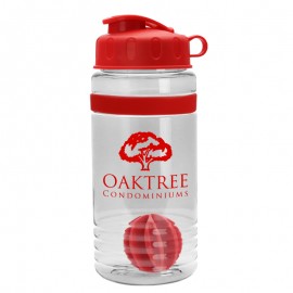 Logo Branded 20 Oz. Stripe Shaker Sports Bottle w/Flip Lid