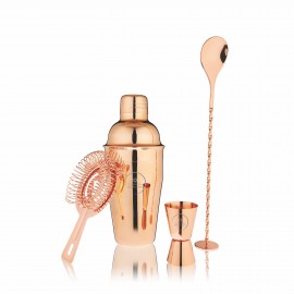 Logo Branded Copper Barware Set by True