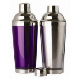 Logo Branded 16 Oz. City Lights Double Wall Stainless Steel Cocktail Shaker