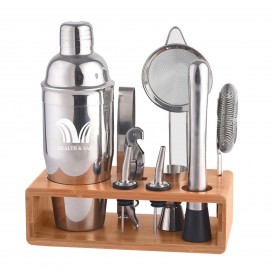 Retro 700Ml Stainless Steel Cocktail Bartending Set Gift Box with Logo
