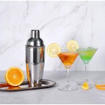 25OZ/750ML Cocktail Shaker 201 Stainless Steel Wine Shaker with Strainer and Lid Top with Logo
