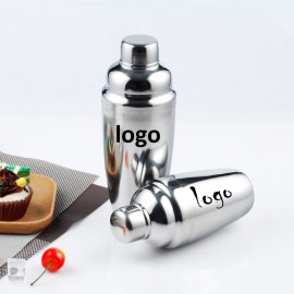 Logo Branded 11.8oz Cocktail Stainless Steel Wine Shaker with Strainer and Lid Top, Single Martini 350ml