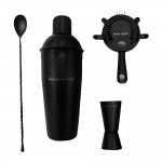 Logo Branded 4-Piece Cocktail Set (Matte Black)