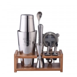 10pcs 600/800ml Stainless Steel Bartenders Cocktail Shaker with Logo