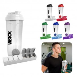 Customized Shaker Bottle w/ Pill Box  Customized Shaker Bottle w/ Pill Box