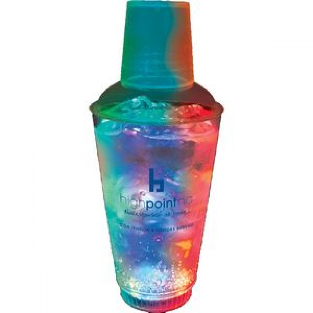 16 Oz. Plastic 3 LED Light-Up Cocktail Shaker with Logo