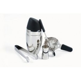 Stainless Steel Barman's Deluxe Cocktail Shaker Set with Logo