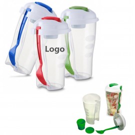 Portable Salad Container Serving Cup Shaker with Logo