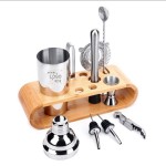 10-piece set 750ML Stainless Steel Cocktail Shaker with Logo