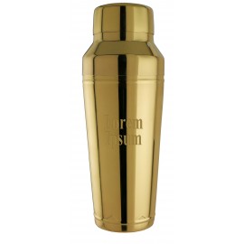 Speed-Pour Stainless Steel Cocktail Shaker w/Gold Finish with Logo