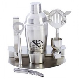 7pc Stainless Steel Bar Set with Logo