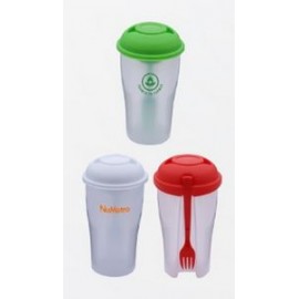 24 Oz. Salad Buddy Salad Shaker w/Dressing Cup & Fork with Logo  24 Oz. Salad Buddy Salad Shaker w/Dressing Cup & Fork with Logo