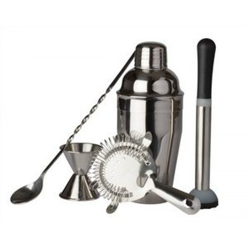 Stainless Steel Bar Gift Set w/Black Gift Box (5 Piece) with Logo