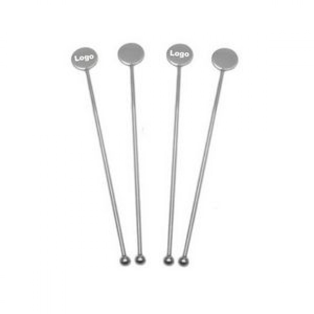 6.3" Stainless Steel Cocktail Swizzle Stick Beverage Coffee Stirrers with Logo