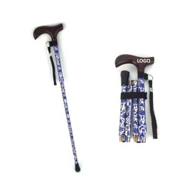 Foldable Telescopic Old Men Walking Crutch with Logo  Foldable Telescopic Old Men Walking Crutch with Logo