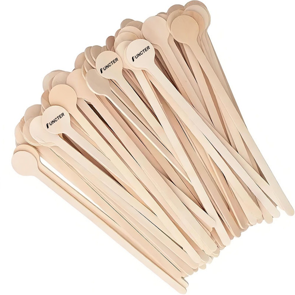 Logo Branded 7" L Eco-Friendly Disposable Wood Coffee Stick Swizzle Drink Sticks