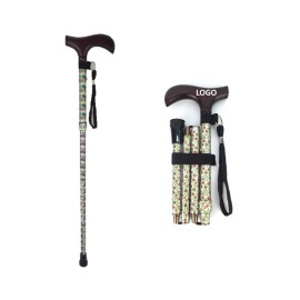 Folding Aluminum Alloy Telescopic Walking Crutch with Logo