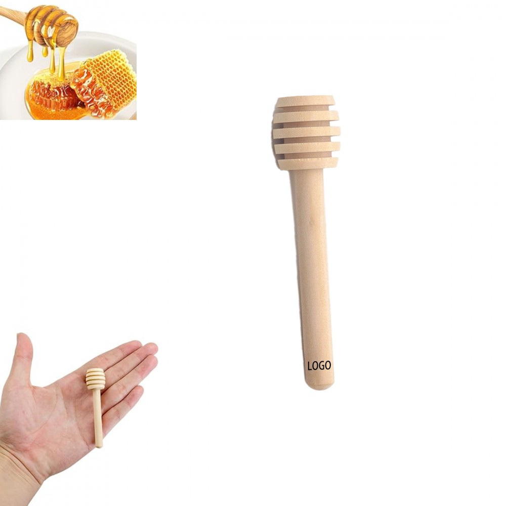 Wooden Honey Dippers Stick with Logo