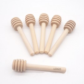 3 Inch Wooden Honey Dipper Sticks with Logo  3 Inch Wooden Honey Dipper Sticks with Logo