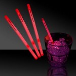 Logo Branded 5" Hot Stamp Red Glow Swizzle Stick