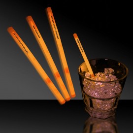 Logo Branded 5" Orange Glow Swizzle Stick(Pad Printed)  Logo Branded 5" Orange Glow Swizzle Stick(Pad Printed)