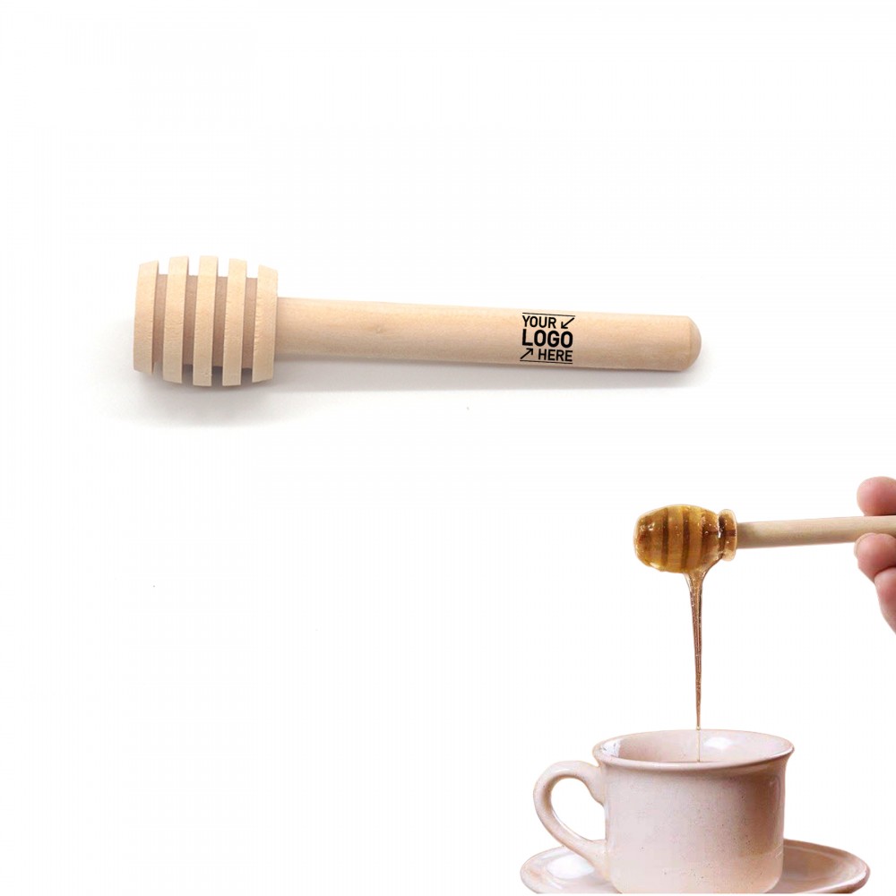 Wooden Honey Dipper Stick with Logo Wooden Honey Dipper Stick with Logo