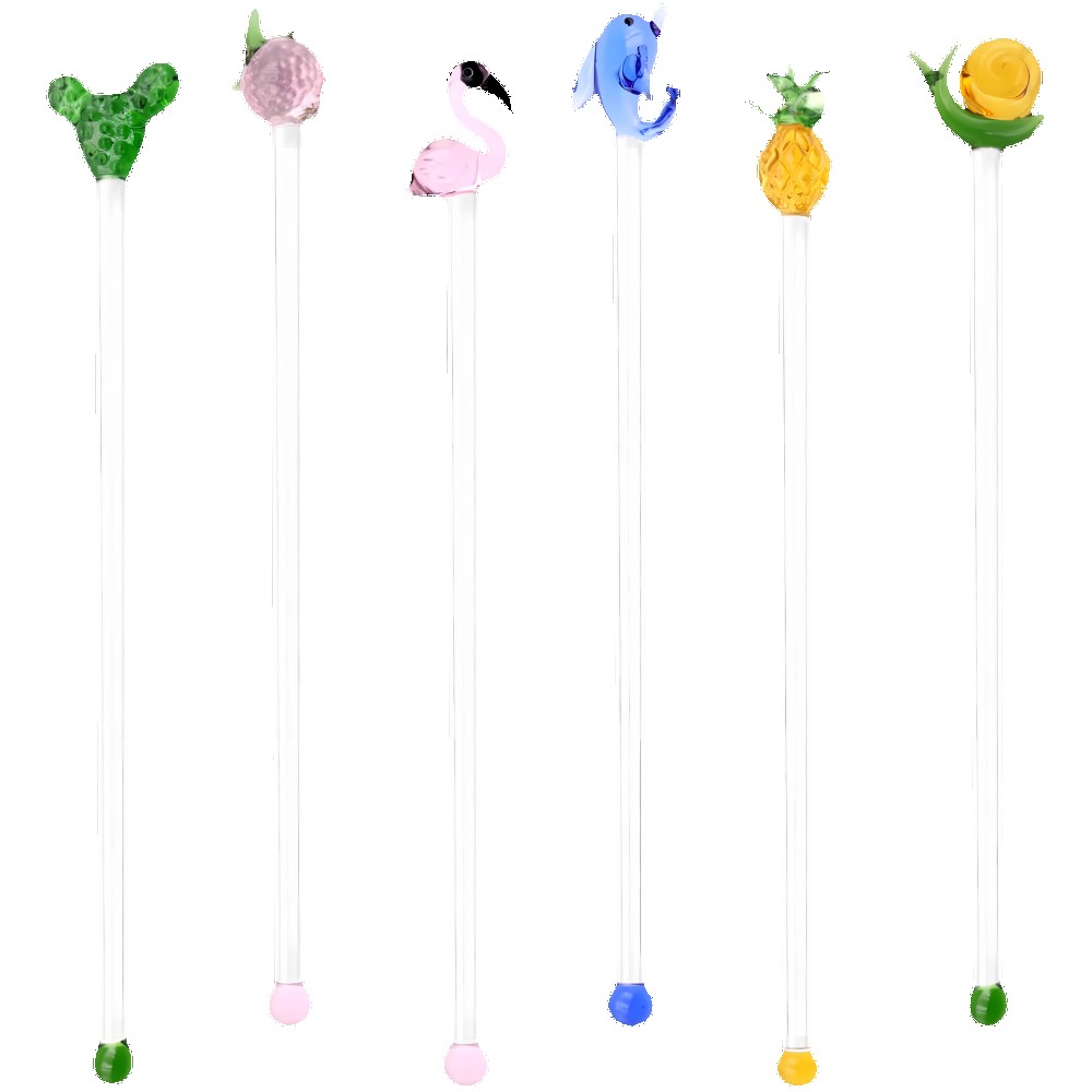 Personalized Custom Glass Molded Swizzle Stick Personalized Custom Glass Molded Swizzle Stick