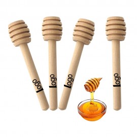 Custom 3" Custom Natural Wood Honey Dipper Mixing Stirrer Stick