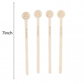 Customizes 7 inch L Disposable Wood Round End Coffee Mixer Swizzle Drink Sticks