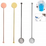 Stainless Steel Drink Stirrer w/Round Top with Logo