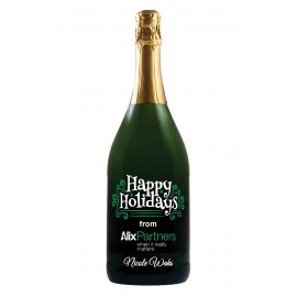 Etched Magnum Champagne Sparkling White Wine with 2 Color Fill with Logo