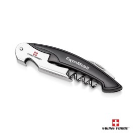 Logo Branded Swiss Force Impressive Wine Tool - Black  Logo Branded Swiss Force Impressive Wine Tool - Black