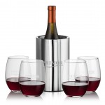 Jacobs Wine Cooler & 4 Stanford Stemless Wine with Logo