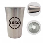 16 oz Stainless Steel Pint Cups Shatterproof Tumblers Unbreakable Metal Drinking Glasses with Logo
