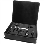 Custom Labeled Five Piece Wine Tool Gift Set - Black