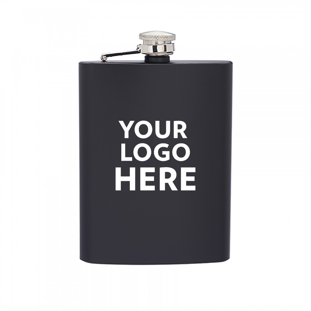 Custom Labeled 8oz Stainless Steel Spray Painted Customized Flask