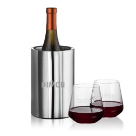 Jacobs Wine Cooler & 2 Cannes Stemless Wine with Logo  Jacobs Wine Cooler & 2 Cannes Stemless Wine with Logo
