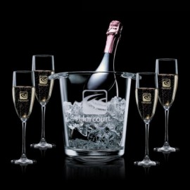 Aristocrat Wine Cooler & 4 Flutes with Logo
