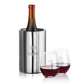 Logo Branded Jacobs Wine Cooler & 2 Reina Stemless Wine  Logo Branded Jacobs Wine Cooler & 2 Reina Stemless Wine