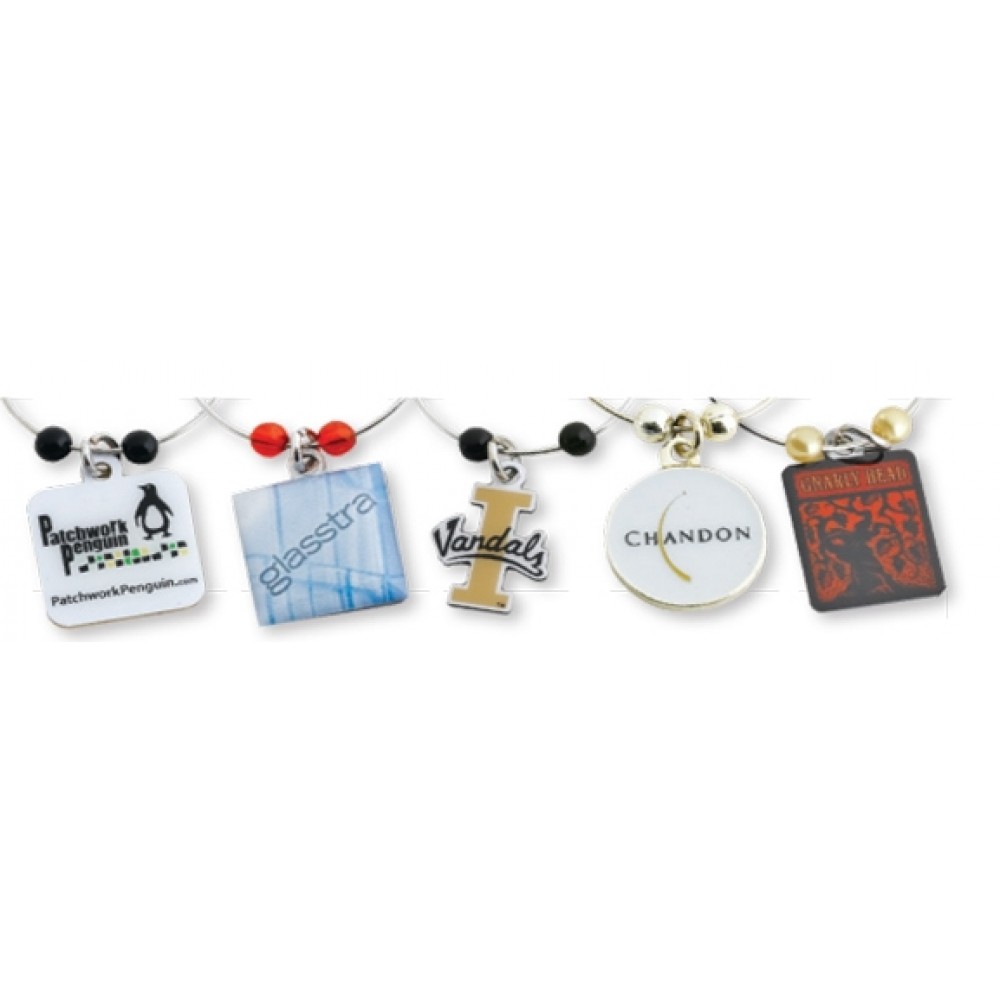 Custom Printed Custom Off Set Printed Wine Charm Up to 1" Custom Printed Custom Off Set Printed Wine Charm Up to 1"