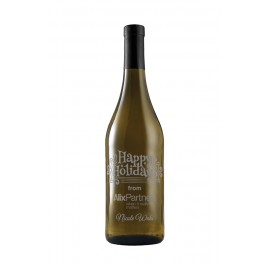 Custom Printed Etched Chardonnay White Wine with No Color Fill