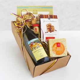 Classic California White Wine and Cheese Gift Box with Logo